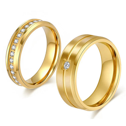 Endless Love Couple Rings Gold-tone