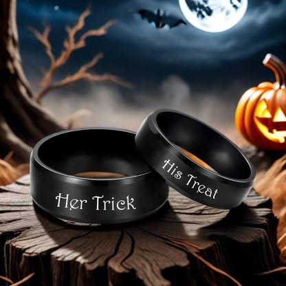 Her Trick His Treat Couple Rings