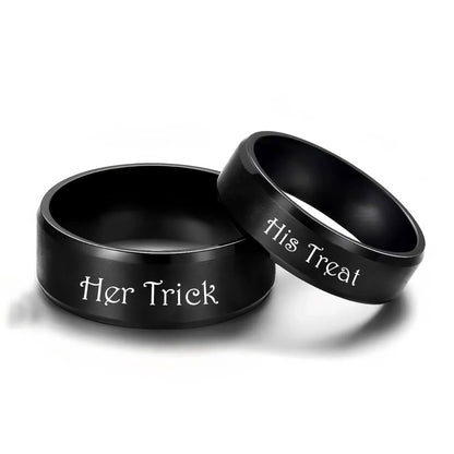 Her Trick His Treat Couple Rings