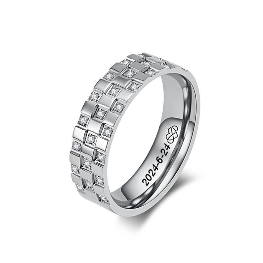 Unisex Square Promise Ring