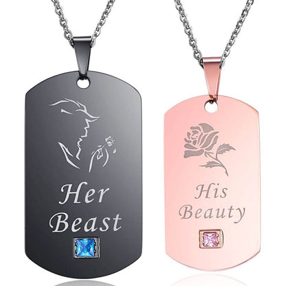 His Beauty Her Beast Couple Necklace