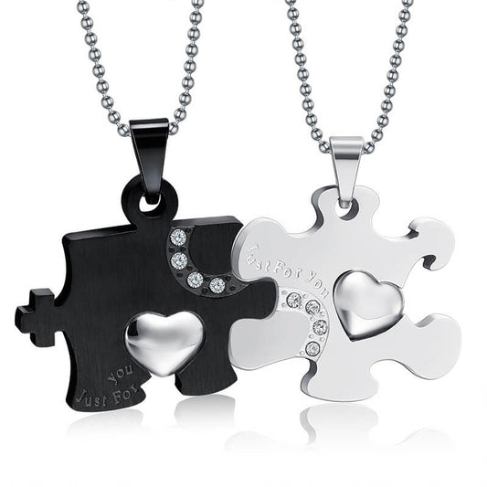 Matching Puzzle Heart Pendant