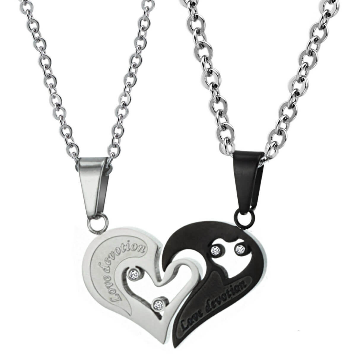 Matching Heart Couple Necklaces