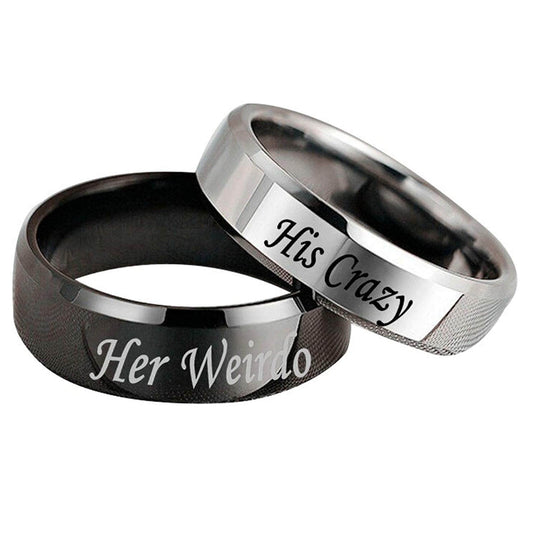 His Crazy Her Weirdo Ring Set