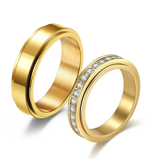 Spinner Couple Ring Set Gold