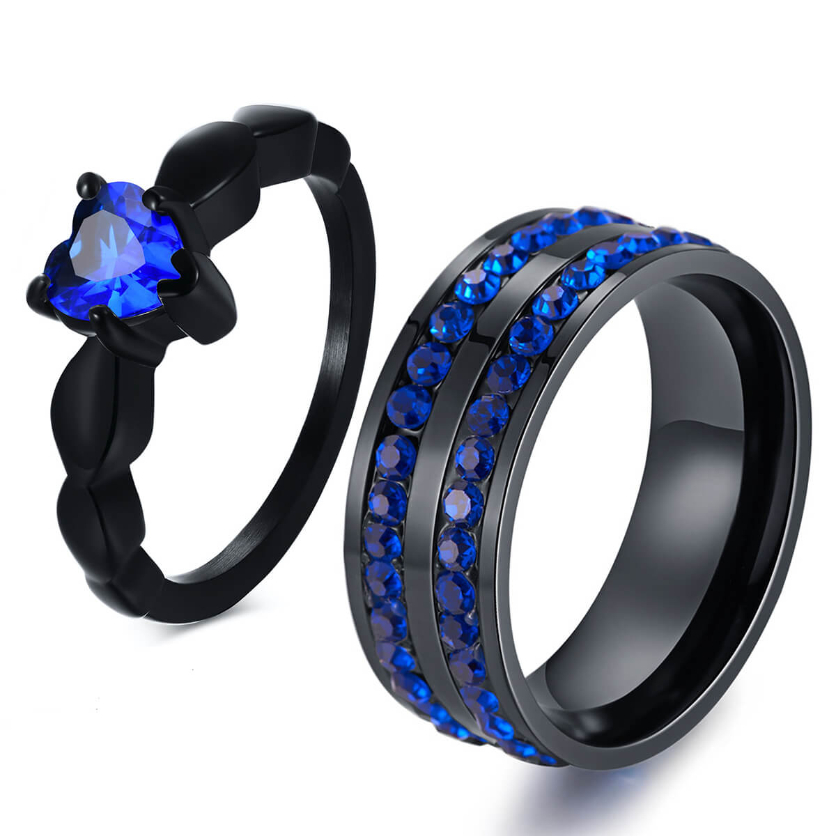 Blue Couple Promise Rings