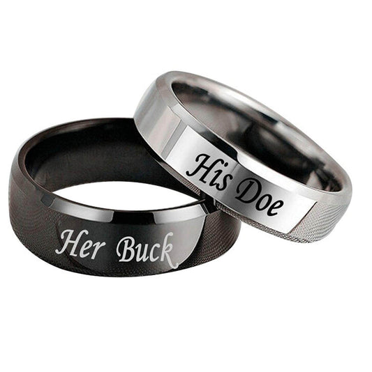 His Doe Her Buck Couples Rings