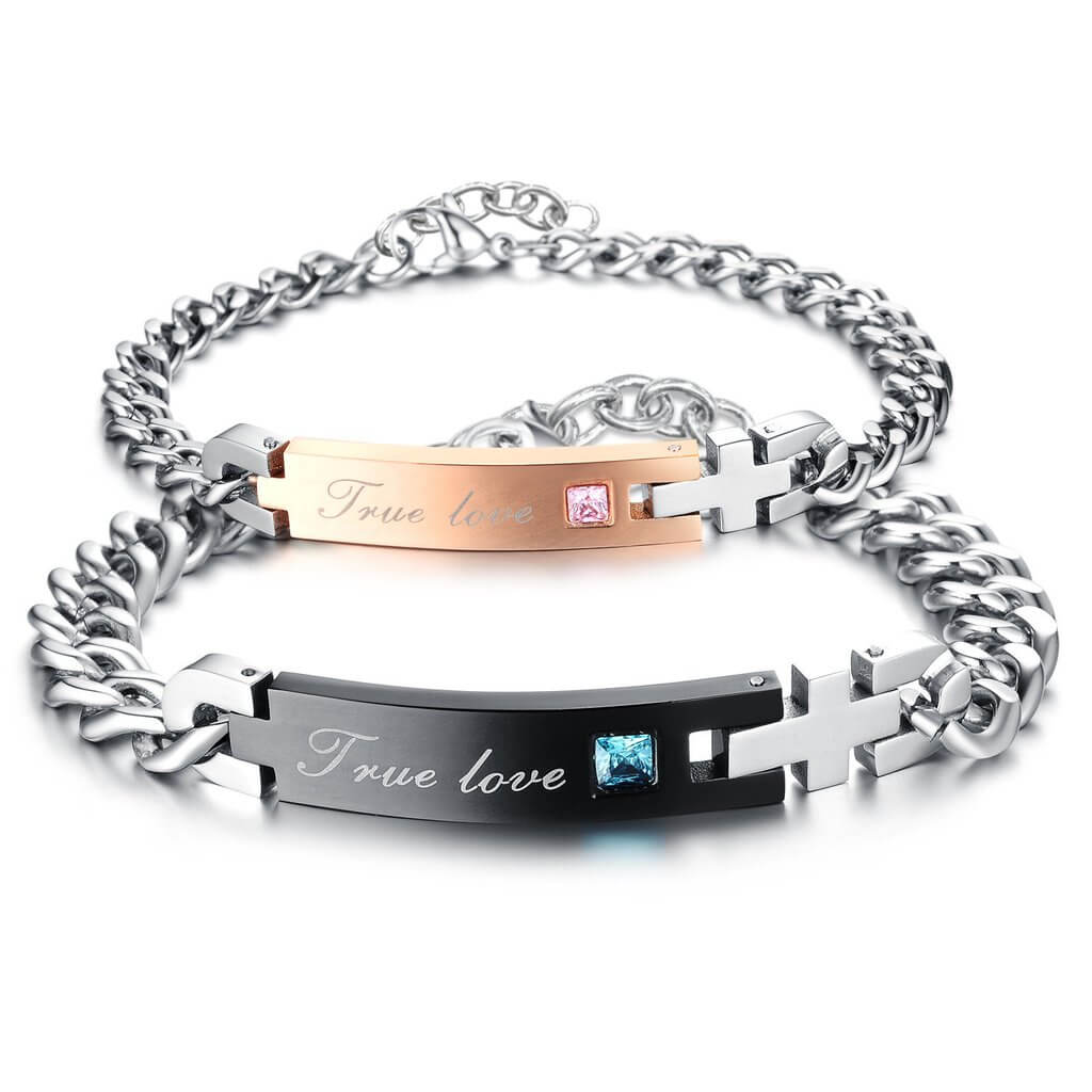"True Love" His and Hers Bracelets