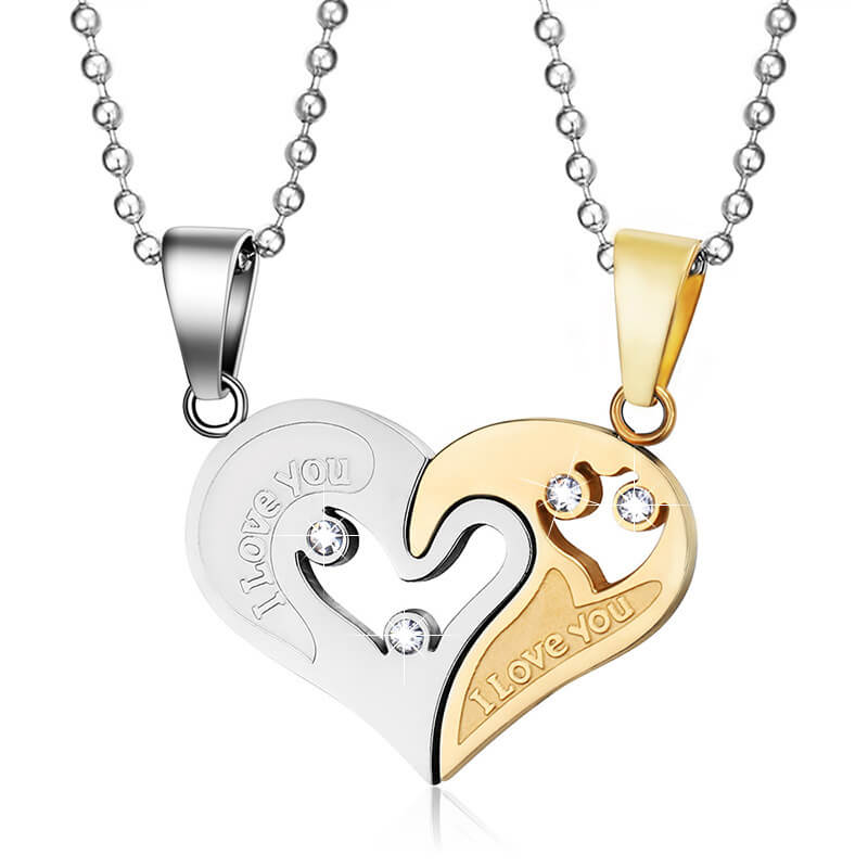 Matching Heart Couple Necklaces