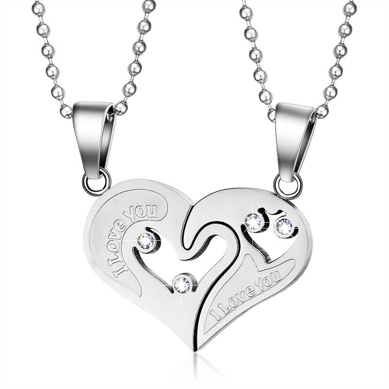 Matching Heart Couple Necklaces