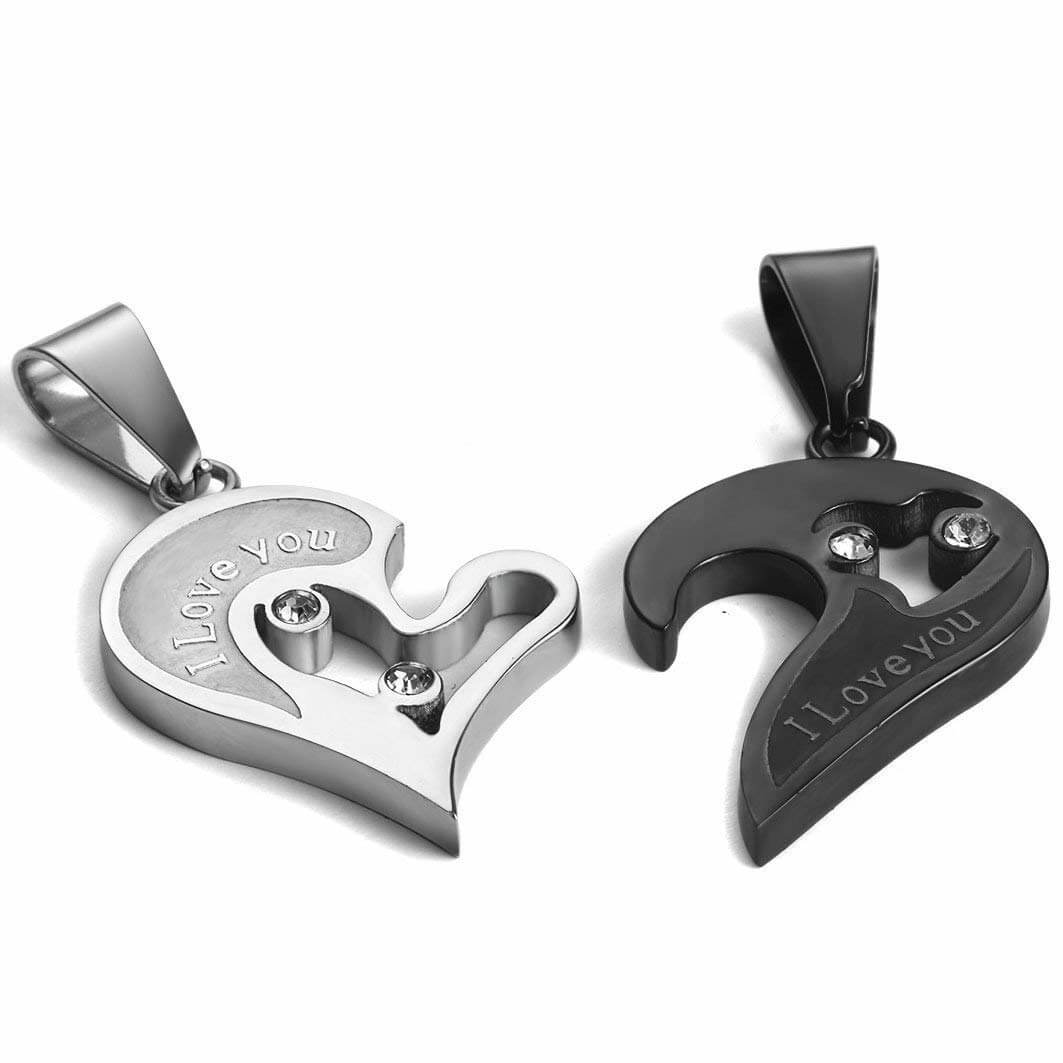 "I Love You" Heart Couple Necklaces (Set)