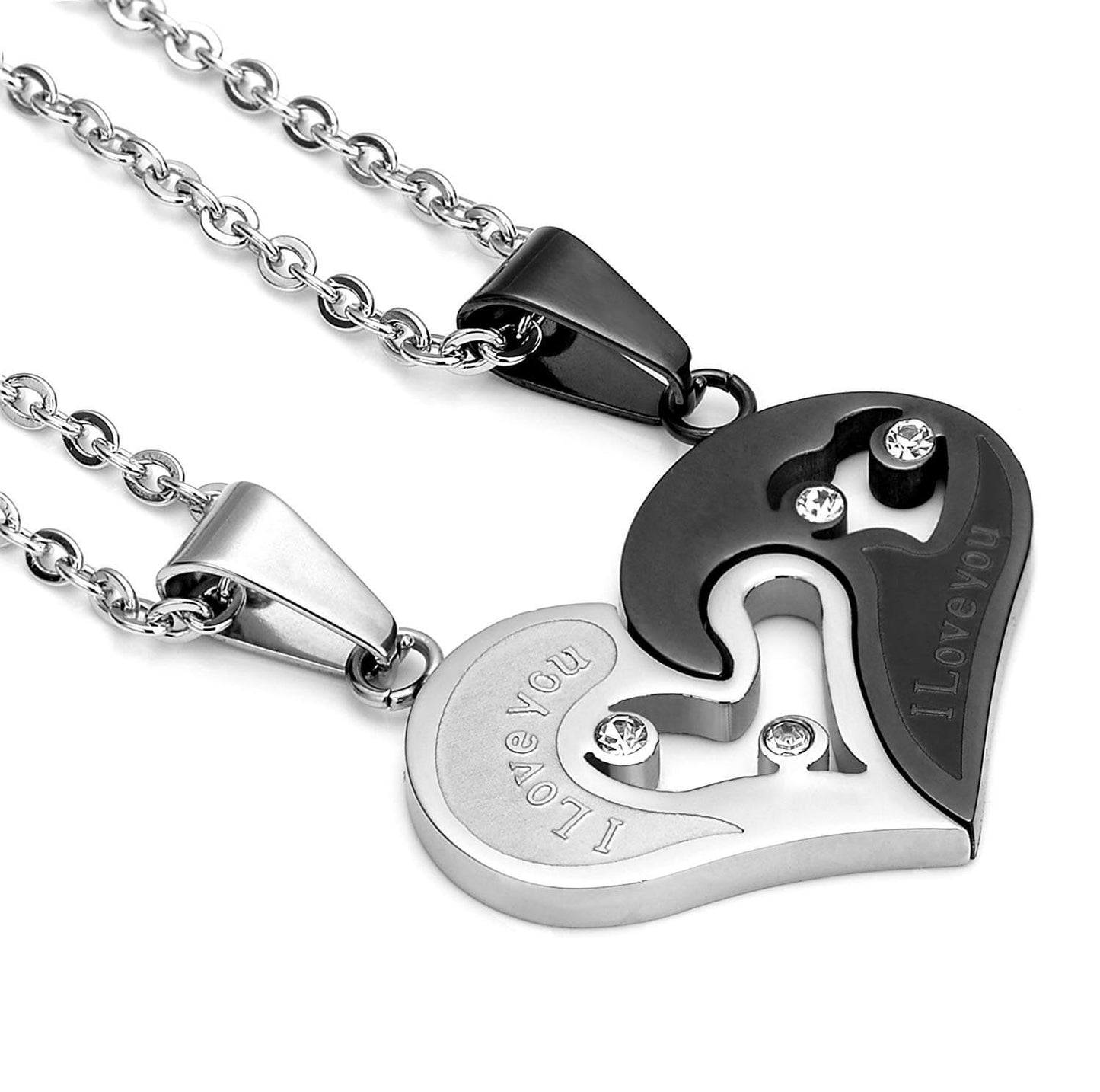 "I Love You" Heart Couple Necklaces (Set)