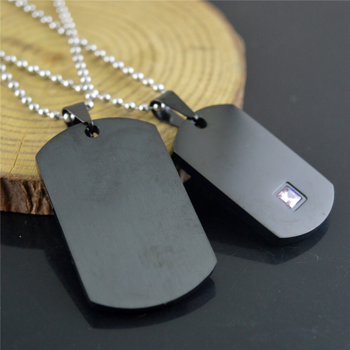 Engraved Tag Necklaces for Couple
