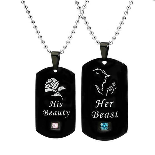 His Beauty Her Beast Couple Necklace