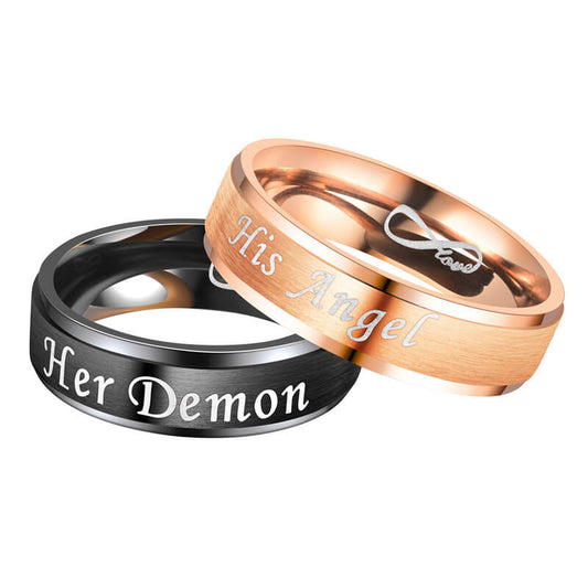His Angel and Her Demon Promise Rings