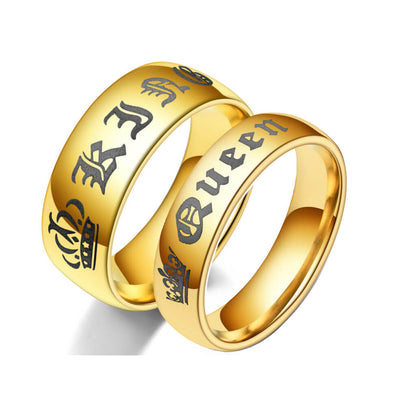 King & Queen Crown Couple Promise Rings