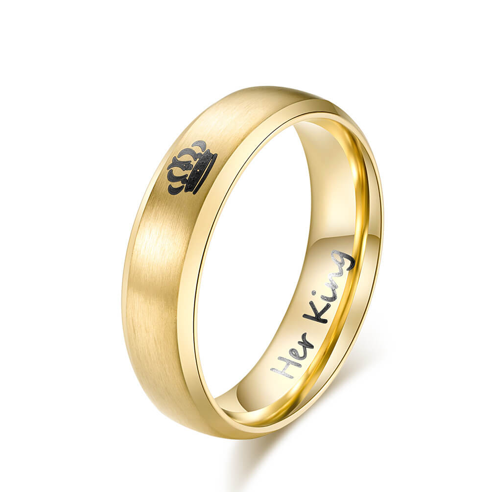 King and Queen Crown Promise Rings for Her - Eleganzia Jewelry