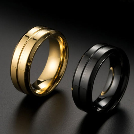 8mm Man Engraved Rings