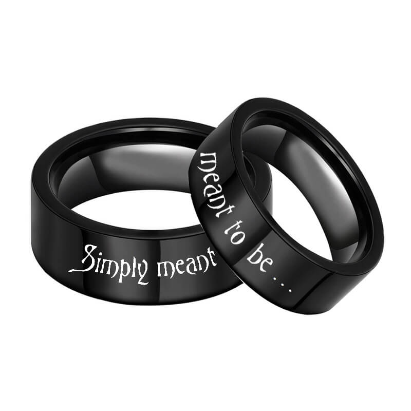 Black Her & His Commitment Rings