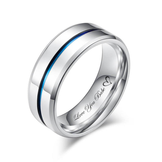 Mens Promise Rings Blue 8mm