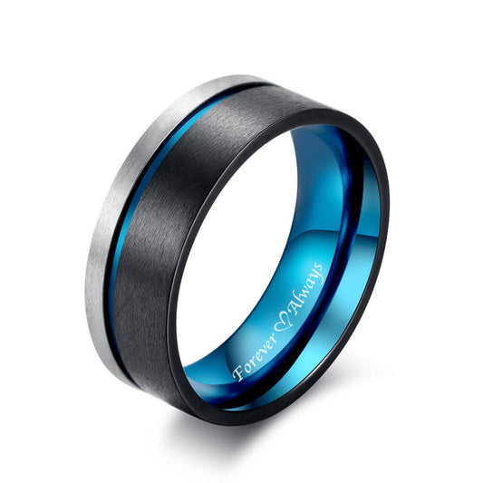 Blue Men Promise Rings 8mm