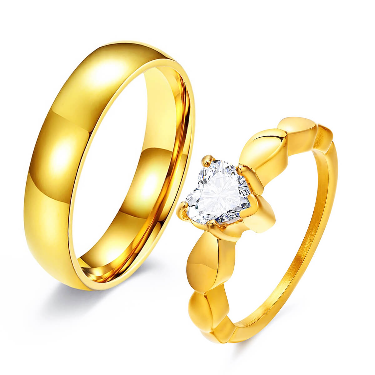 Custom Gold Promise Ring Set